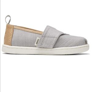 TOMS Kids Gray Woven Slip Ons